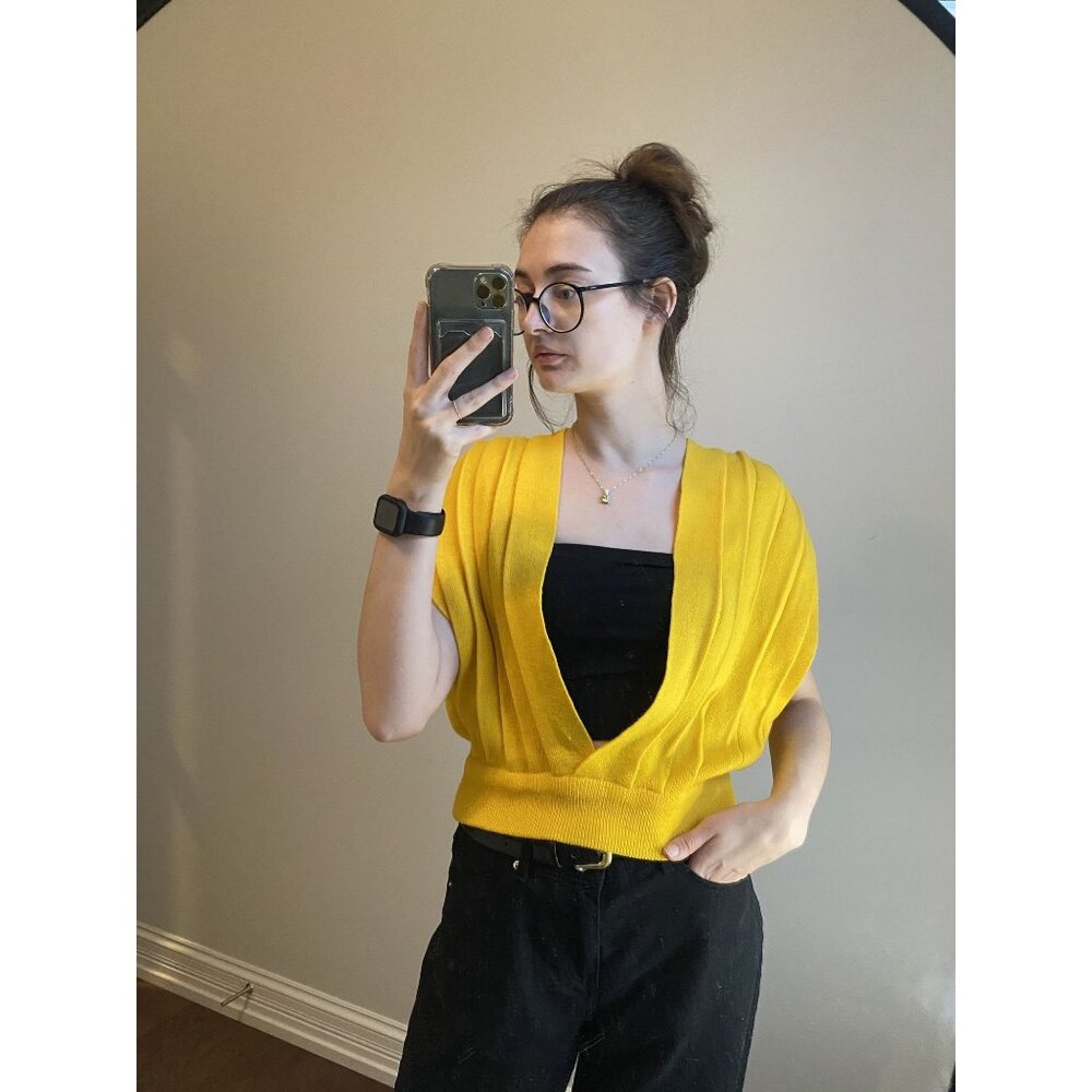 Yellow Justin Allen Sweater Vest Size  M